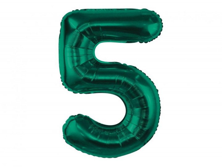 Imaginea produsului Balon folie verde smarald cifra 5 – 85cm