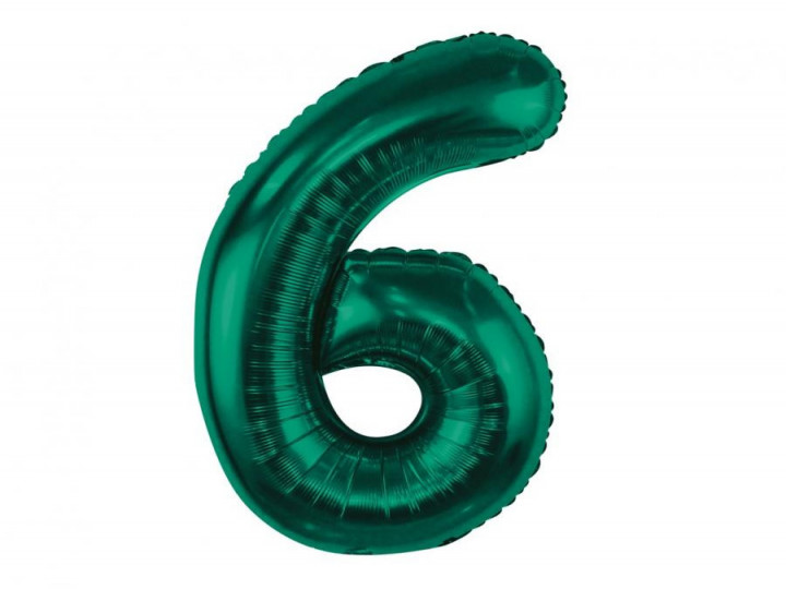 Imaginea produsului Balon folie verde smarald cifra 6 – 85cm