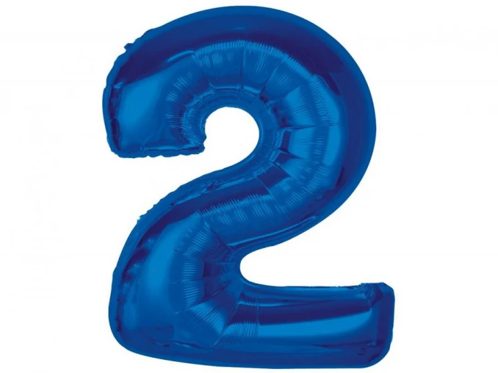 Imaginea produsului Balon folie albastru cifra 2 – 92cm