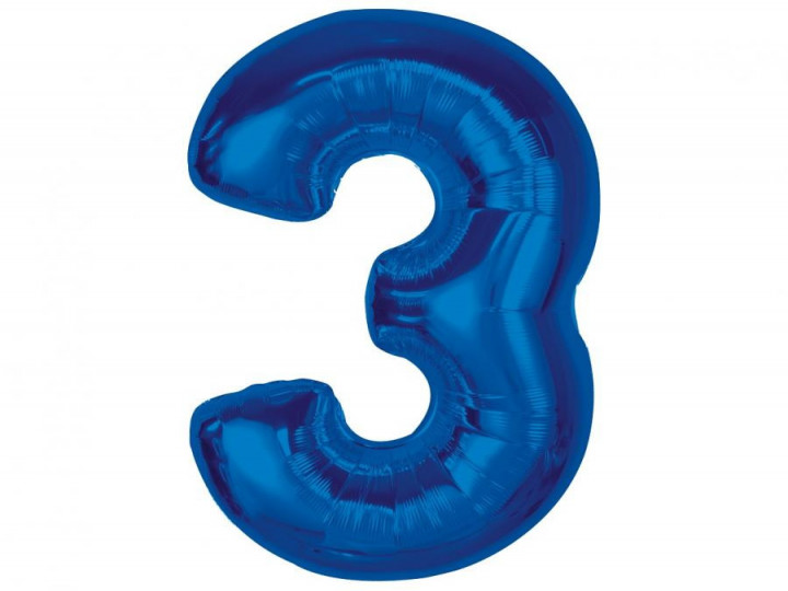 Imaginea produsului Balon folie albastru cifra 3 – 92cm