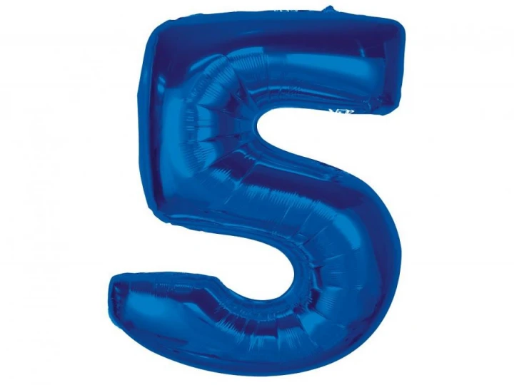 Imaginea produsului Balon folie albastru cifra 5 – 92cm