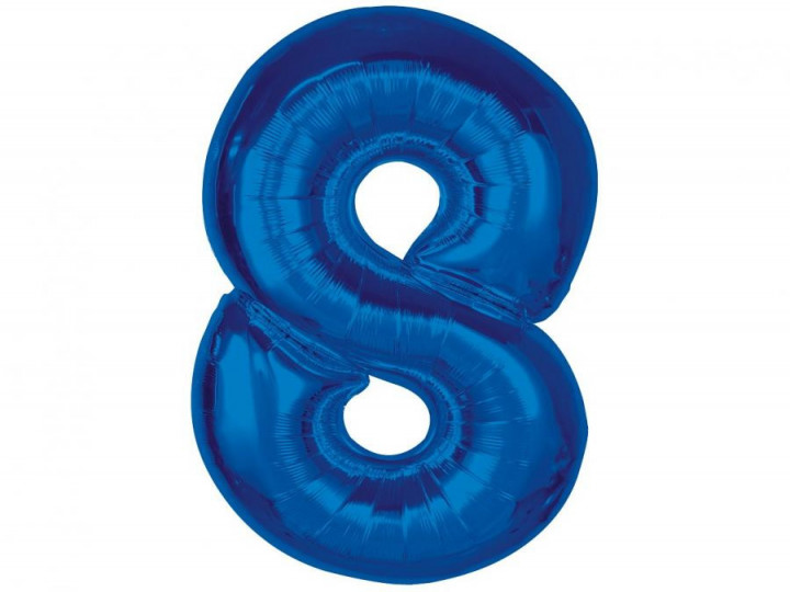 Imaginea produsului Balon folie albastru cifra 8 – 92cm
