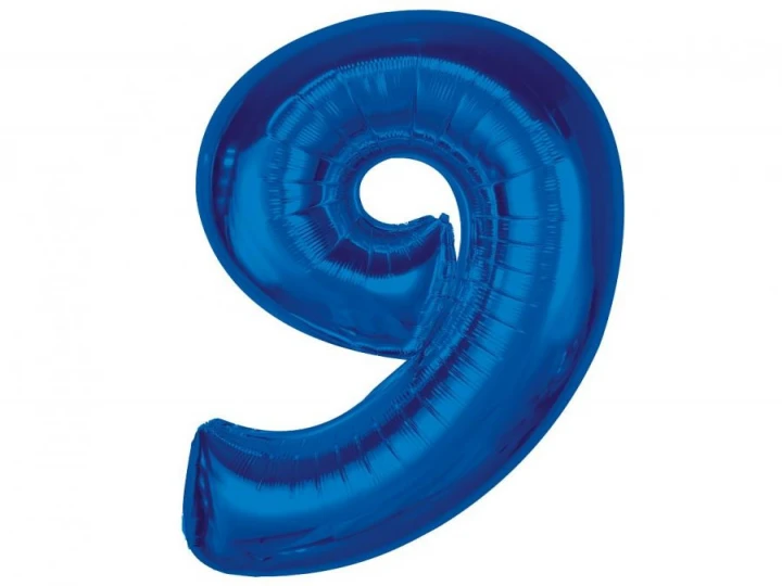 Imaginea produsului Balon folie albastru cifra 9 – 92cm