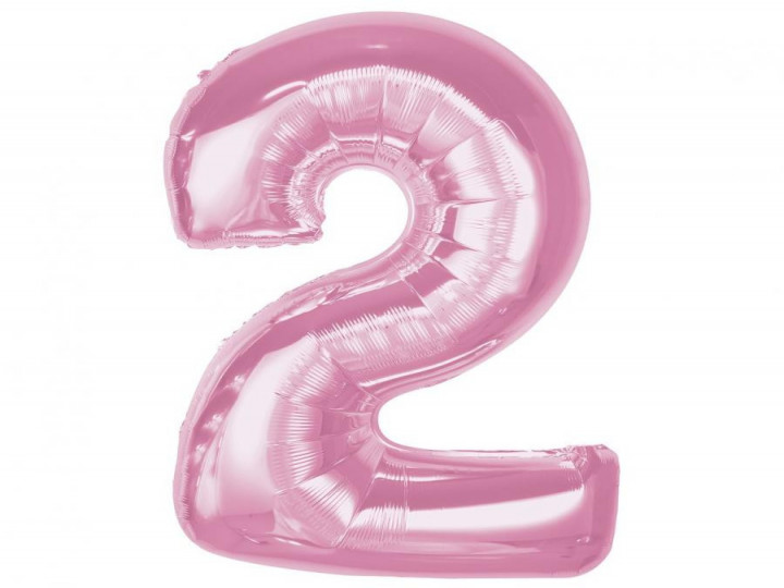 Imaginea produsului Balon folie roz cifra 2 – 92cm