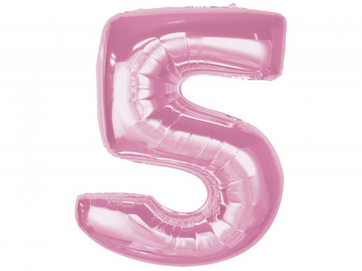 Imaginea produsului Balon folie roz cifra 5 – 92cm
