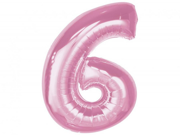 Imaginea produsului Balon folie roz cifra 6 – 92cm