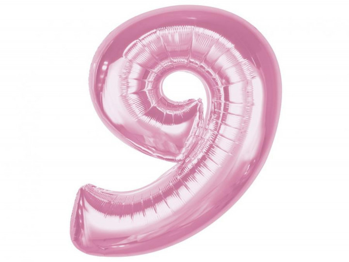 Imaginea produsului Balon folie roz cifra 9 – 92cm