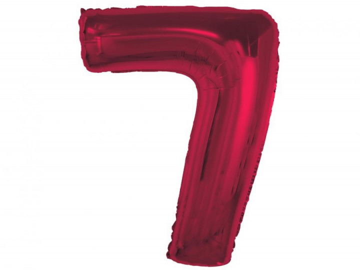Imaginea produsului Balon folie rosu metallic cifra 7 – 92cm