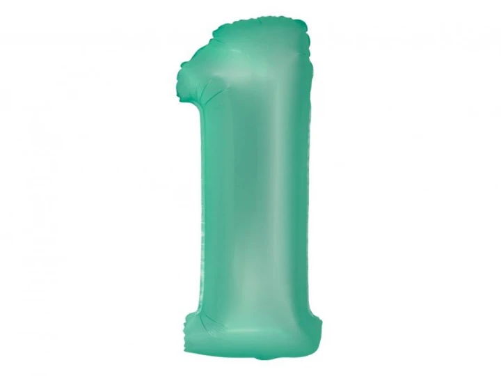 Imaginea produsului Balon folie turcoaz cifra 1 – 76cm