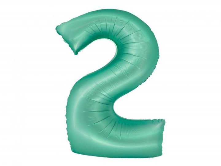 Imaginea produsului Balon folie turcoaz cifra 2 – 76cm