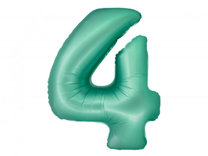Imaginea produsului Balon folie turcoaz cifra 4 – 76cm