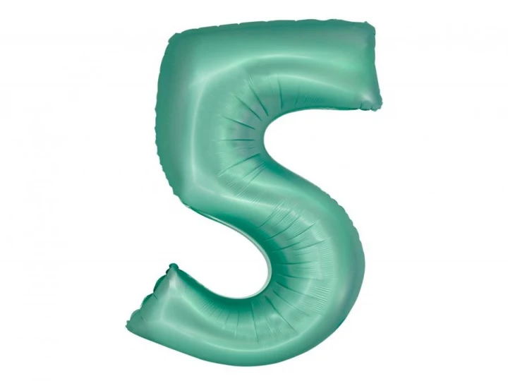 Imaginea produsului Balon folie turcoaz cifra 5 – 76cm