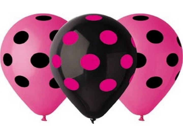 Imaginea produsului Set de 5 baloane de 30 cm negre si fuchsia