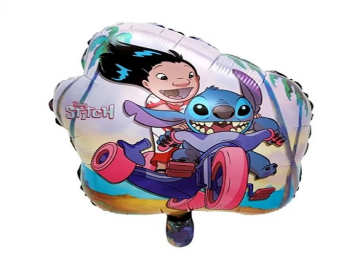 Imaginea produsului Balon din folie Stitch pe bicicleta 45 cm