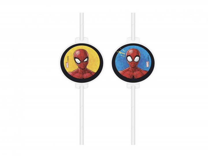 Imaginea produsului Set de 4 paie cu medalion Spiderman