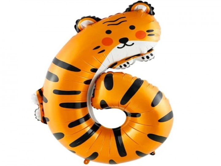 Imaginea produsului Balon folie cifra 6 Tigru